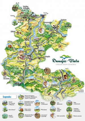 Ilustrowana mapa okolic Dunajca